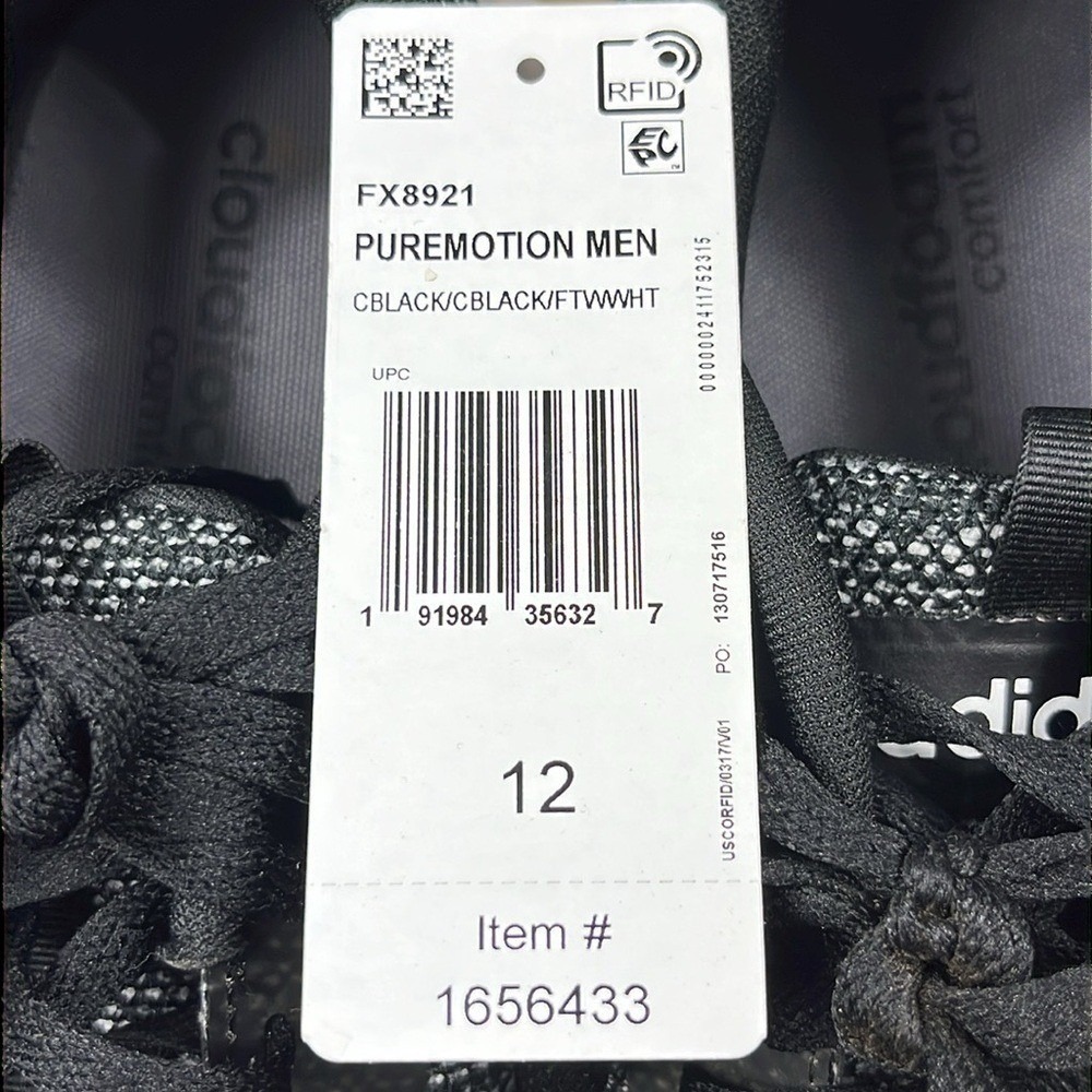 Adidas‎ Puremotion Athletic Running Shoes Mens Size 12 Knit Black White - Picture 10 of 10